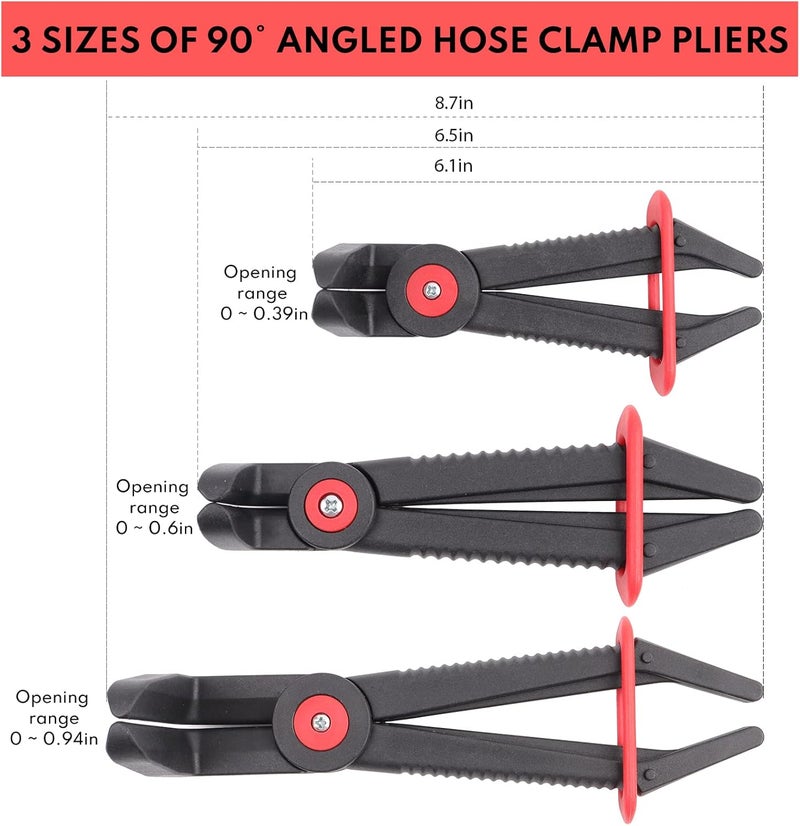 BILITOOLS Hose Pinch Off Pliers Clamp Pliers Plastic Straight & 90 Angled for Flexible Fuel Line Radiator Coolant Brake Line Hoses Clamp etc - Image 4